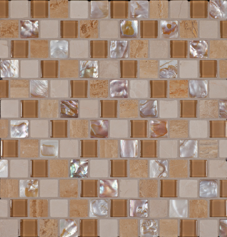 Mosaikfliesen Glas Naturstein - Roma 790842530